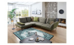 Basis-Ecksofa vito Ticona, in der Farbe Stone / Olive mit der Sitzvorzug