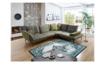 Basis-Ecksofa vito Ticona, in der Farbe Stone / Olive mit der Sitzvorzug