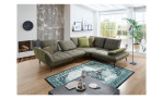Basis-Ecksofa vito Ticona, in der Farbe Stone / Olive mit der Rückenverstellung