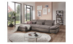 Komfort - Ecksofa vito Fulla, in der Farbausführung Taupe mit Kissen, in einem Raum stehend