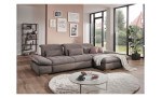 Basis - Ecksofa vito Fulla, in der Farbausführung Taupe in einem Raum stehend mit einer Decke
