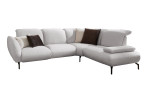 Komfort-Ecksofa vito Bevy, in der Farbausführung Silver