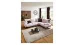 Komfort-Ecksofa vito Bevy, in der Farbausführung Rose, Draufsicht