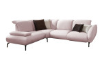 Basis-Ecksofa vito Bevy, in der Farbausführung Rose