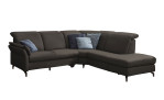 Komfort-Ecksofa vito Sardena, in der Farbausführung Elephant, mit Kissen