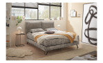 Boxspringbett set one Baldwin in der Farbe grau, in einem Raum stehend