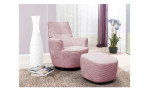 Sessel set one SO 1450 in der Farbausführung rosa, in einem Raum stehend mit einem Hocker