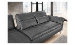 Komfort-Ecksofa Musterring MR 2340 mit Bezug aus Leder in Anthrazit, Sitztiefenverstellung 