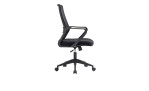 Drehstuhl Dream in schwarz mit ergonomisch geformter Rückenlehne, seitliche Ansicht