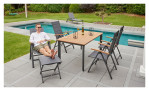 Gartenhocker Unicamo in Anthrazit, Gestell aus Aluminium, Ansicht im Milieu