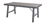 Dining-Set Grado 6-tlg. in grau, Tischplatte aus 3D-Glas und Gestell aus Aluminium, Ansicht Tisch