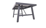 Dining-Set Grado 6-tlg. in grau, Tischplatte aus 3D-Glas und Gestell aus Aluminium, Ansicht Funktion Tisch