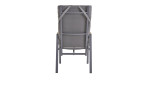 Dining-Set Grado 6-tlg. in grau, Tischplatte aus 3D-Glas und Gestell aus Aluminium, Ansicht Liegestuhl