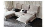 Komfort - Ecksofa Spin, in der Farbausführung taupe, in einem Raum stehend mit der Rückenneigung