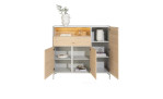 Highboard Niora in der Farbe Natur mit geöffneten Türen
