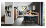 nolte Begros Küche, Manhattan Uni / Artwood, Black Green / Asteiche Natur