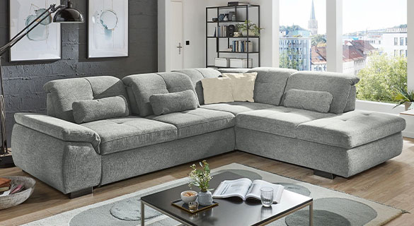 Ecksofa Jan van Dyk Pantera in einem modernen Wohnzimmer