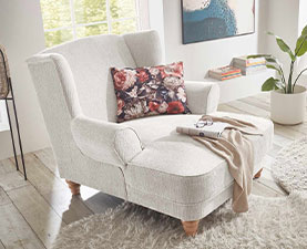 Loveseat-Sessel LIV'IN Cadiz aus Cord in der Farbe Pearl