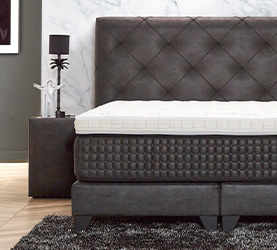 Serta Boxspringbett Magnifique in Bull Anthracite mit gepolstertem Kopfteil