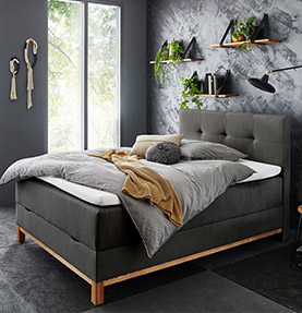 Zeitloses Boxspringbett Calais in Anthrazit